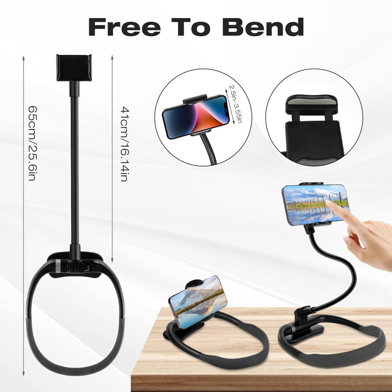 [Australia - AusPower] - Cell Phone Stand, Neck Cell Phone Holder, Flexible Long Arm Gooseneck Phone Holder for bed, 360 Degree Free Rotation Phone Mount, Universal Multi-Functional Mobile Phone Stand for 4.7''-6.7'' Phone 