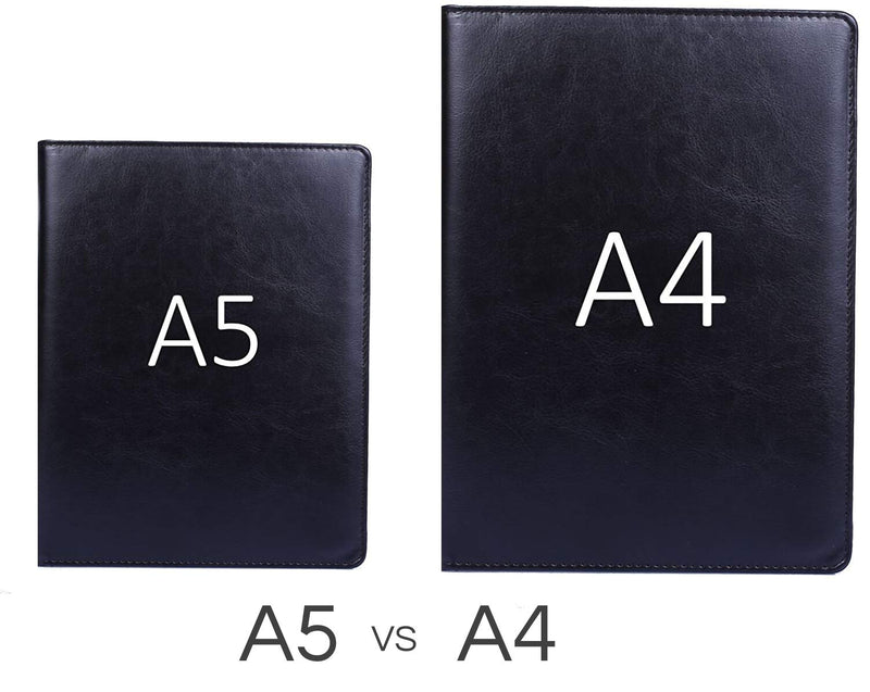 [Australia - AusPower] - Small Clipboard Junior Padfolio Folio 7 x 9 Writing Pad Refillable, Mymazn Faux Leather Folder A5 for Notepad Legal pad 5 x 8 Junior Size Portfolio (Black) Black 