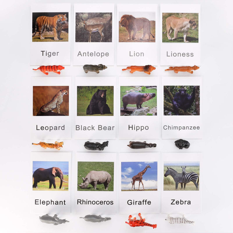 [Australia - AusPower] - Yikko Montessori Animal Match Cards 48pcs - Insects and Animals Figurines and Cards, Montessori Materials Preschool Infant Toddlers Sorting Toys 