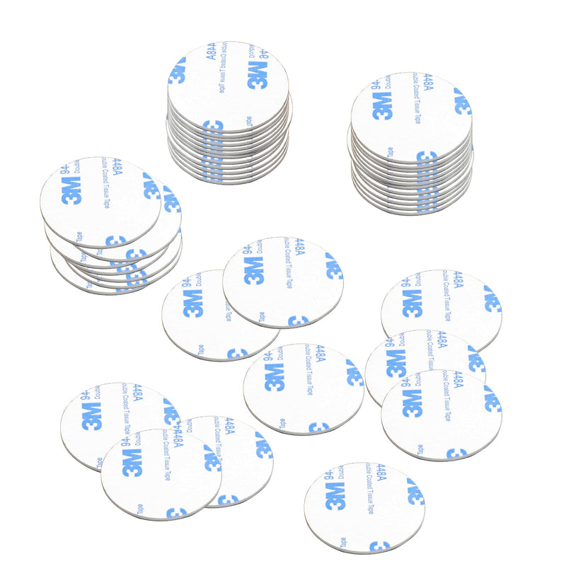 [Australia - AusPower] - 100 Pcs Round Double Sided Foam Tape Strong Pad, Super-Sticky Adhesive Mounting Suitable for Walls and Door, Wood, Metals, Glasses, Papers,Plastics,Fabrics - (White,Diameter 30mm) D30MM-100Pcs-W White 