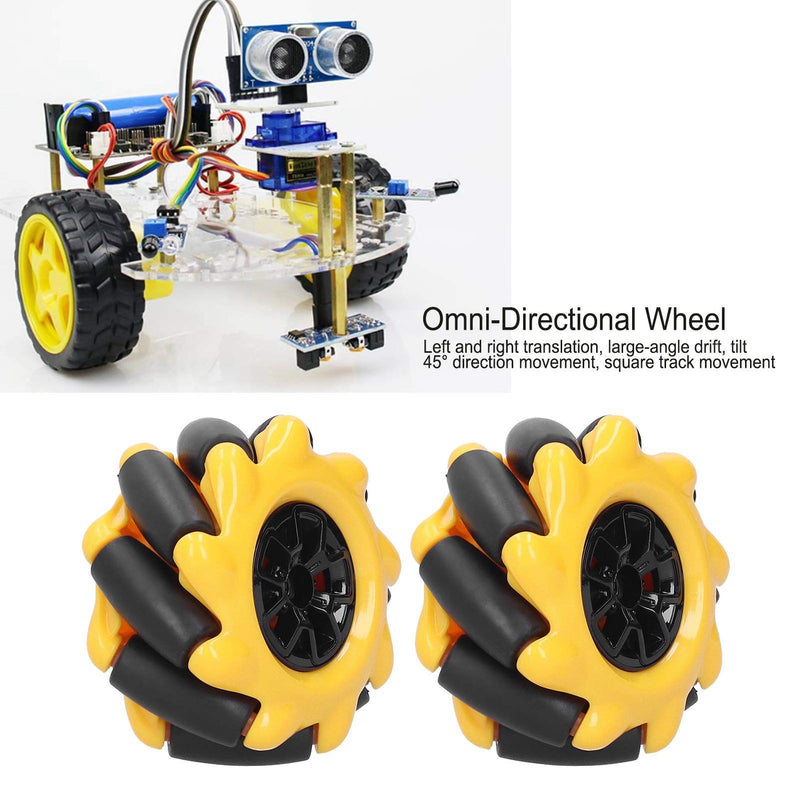 [Australia - AusPower] - Fafeicy Mecanum Wheel, 48mm Omni-Directional Wheel Smart Robot Car Parts Accessories(2 Pair) 