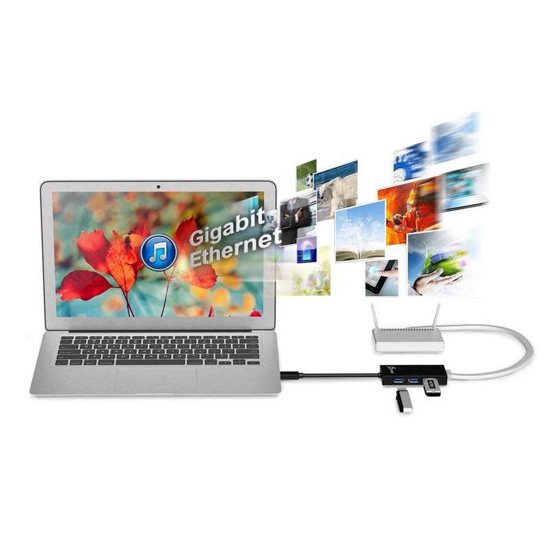 [Australia - AusPower] - j5create USB 3.0 Multi-Adapter Hub- 3X USB 3.0 SuperSpeed Ports, Gigabit RJ45 Ethernet, Compatible with Windows and MacOS 