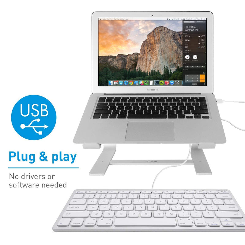 [Australia - AusPower] - Macally Mini Wired Keyboard and a Quiet Wired Mouse, Office Essentials 