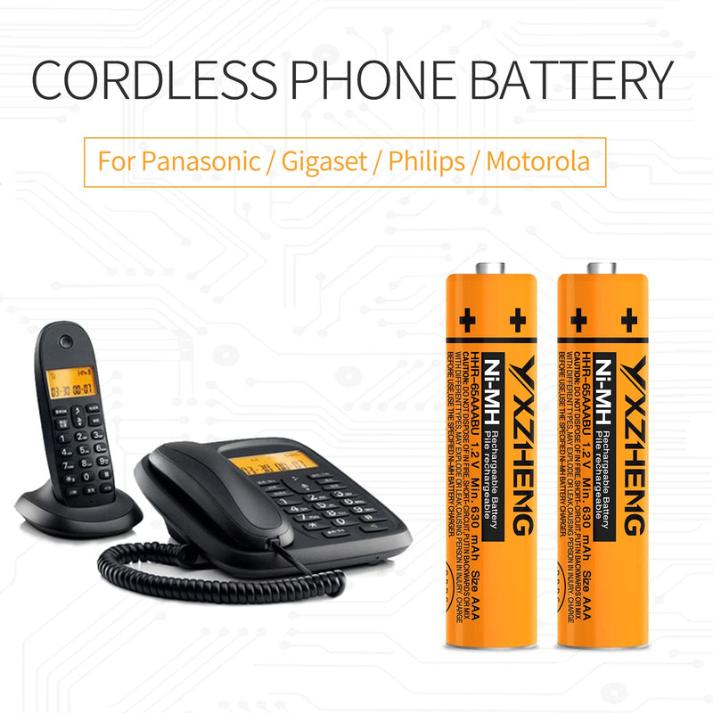 [Australia - AusPower] - yxzheng AAA Battery 8PCS 1.2V 630mAh NI-MH Rechargeable HHR-65AAABU for Panasonic Cordless Phone (8X HHR-65AAABU) 