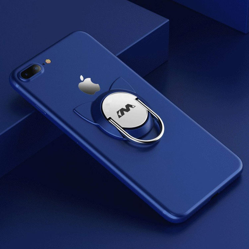 [Australia - AusPower] - Cat Phone Ring Holder for Magnetic Car Mount,Fwaytech Metal Ring Finger Grip Knob Kickstand for Smartphones,3Pack Blue/Rose Gold/Silver (Cat) Cat 