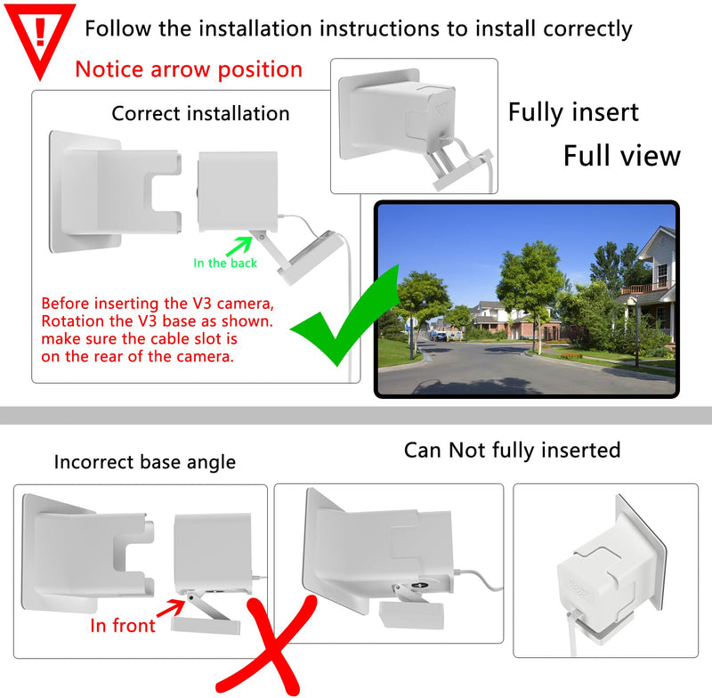 [Australia - AusPower] - Teccle Angled Window Mount Compatible with Wyze Cam V3, 20 Degrees Tilt (Up/Down/Left/Right), Through Window Use Cam v3, Helps You Watch Front Yard and Driveway (Black/Pack of 1) 20° tilt window mount black/Pack of 1 