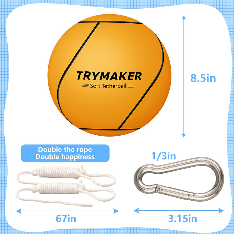 [Australia - AusPower] - Trymaker Tetherball, Tether Balls and Rope Set for Kids,Replacement Tetherball for Adults Backyard Outdoors 