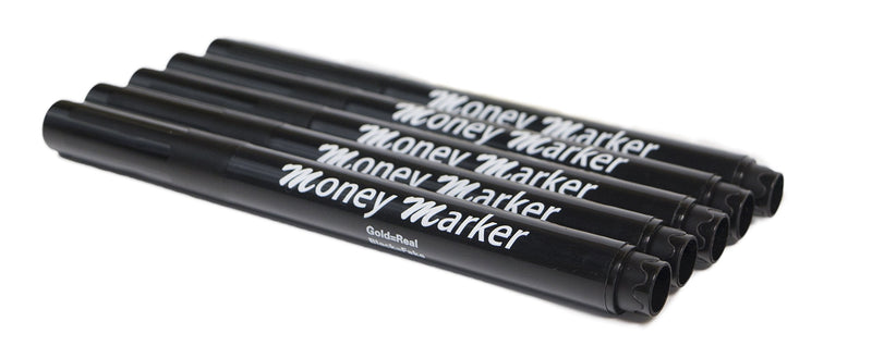 [Australia - AusPower] - Money Marker (5 Counterfeit Pens) - Counterfeit Bill Detector Pen with Upgraded Chisel Tip - Detect Fake Counterfit Bills, Universal False Currency Pen Detector Pack 1 
