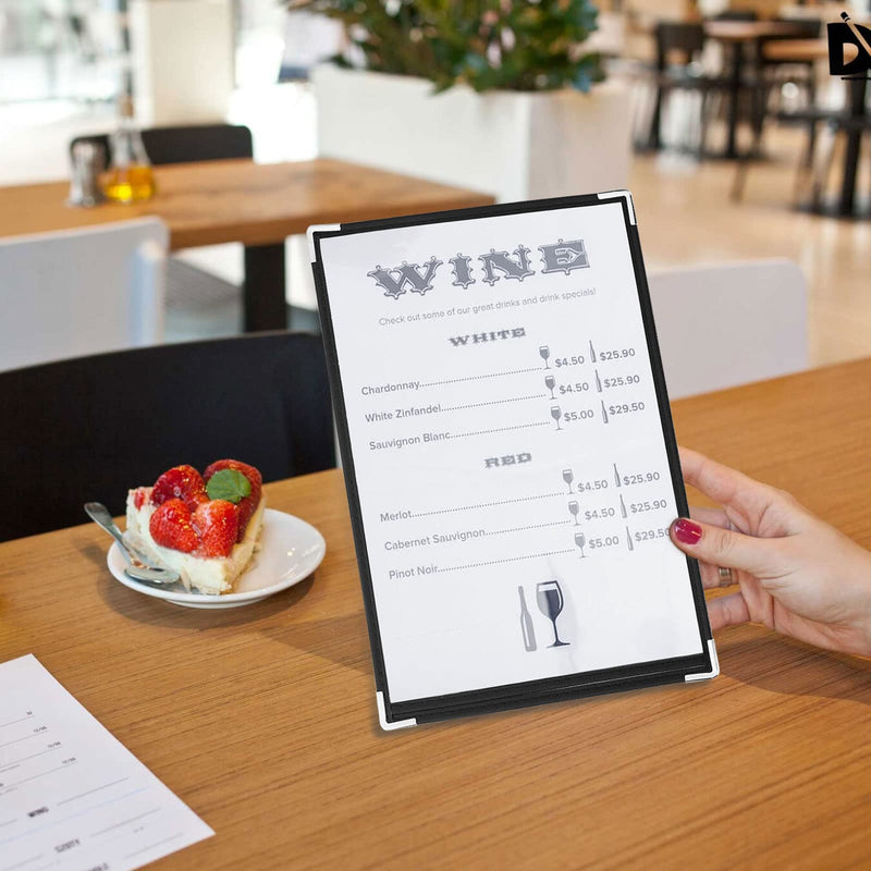 [Australia - AusPower] - 10 Pack Menu Covers, 8.5 x 11 inch Menu Holder for Restaurant, Single Page Menu Sleeves Double Clear View, Menu Holder for Kitchen, Restaurant Supplies, Drink, Wine Menu 