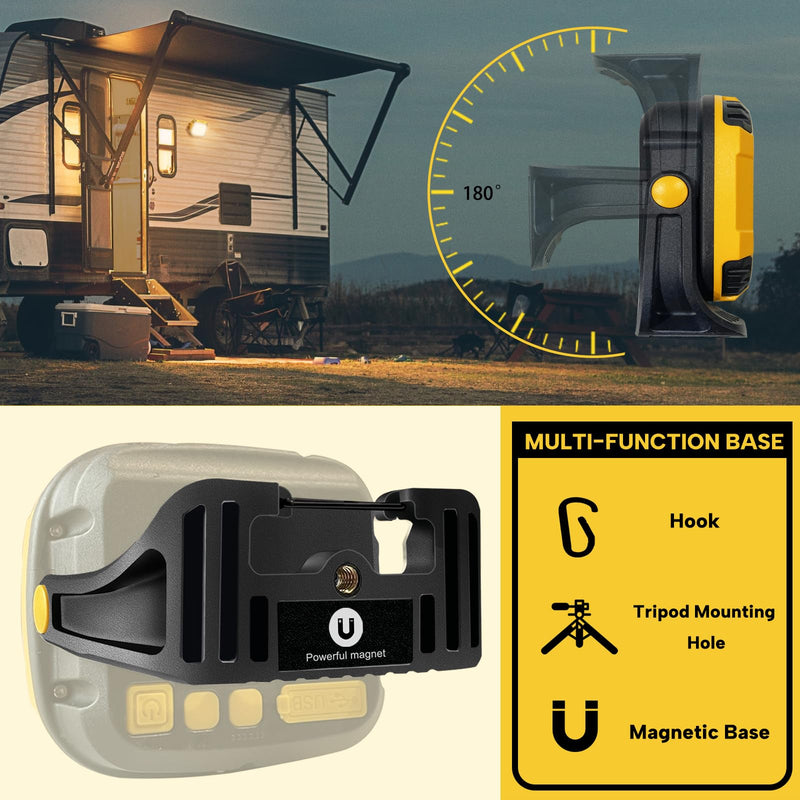 [Australia - AusPower] - OUTSCAPE Portable LED Work Light Rechargeable LED Work Light with Magnetic Base for Outdoor, Job Site Lighting, Machine Repair, Camping 