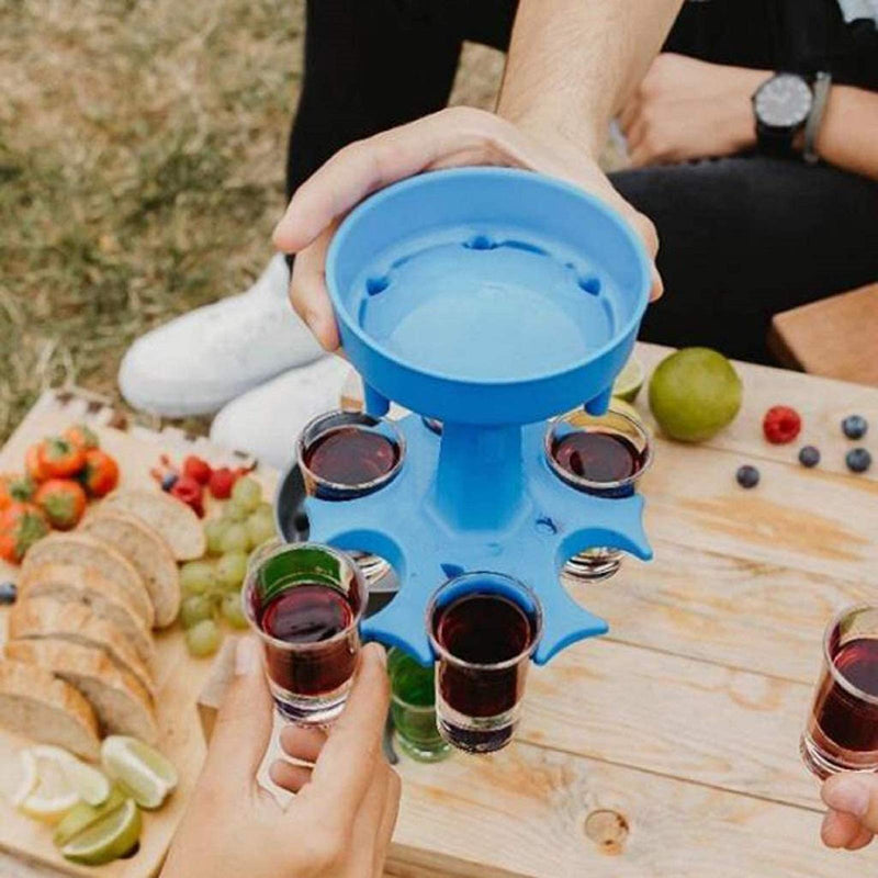 [Australia - AusPower] - 6 Ways Shot Glass Dispenser | Glasses Hanging Holder Stand Rack | Carrier Caddy Liquor Beverage Dispenser Gifts Drinking Games for Cocktail Party Get Togethers Girls Weekend (Blue) Blue 