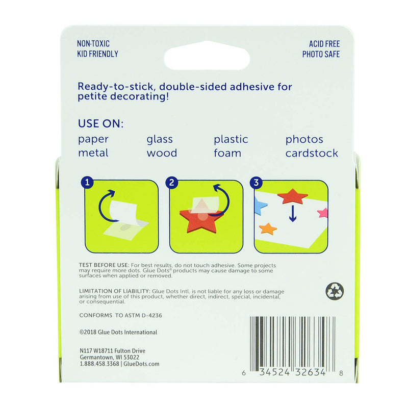 [Australia - AusPower] - Glue Dots Double-Sided Mini Dots, 3/16'', Clear, Pack of 600 (32634) Mini Dots Value Pack 