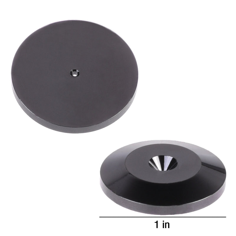 [Australia - AusPower] - Bluecell Pack of 8 Black 24K Nickel Plated Speaker Spikes Pads Mats 5x25mm Isolation Stand Foot Cone Base 