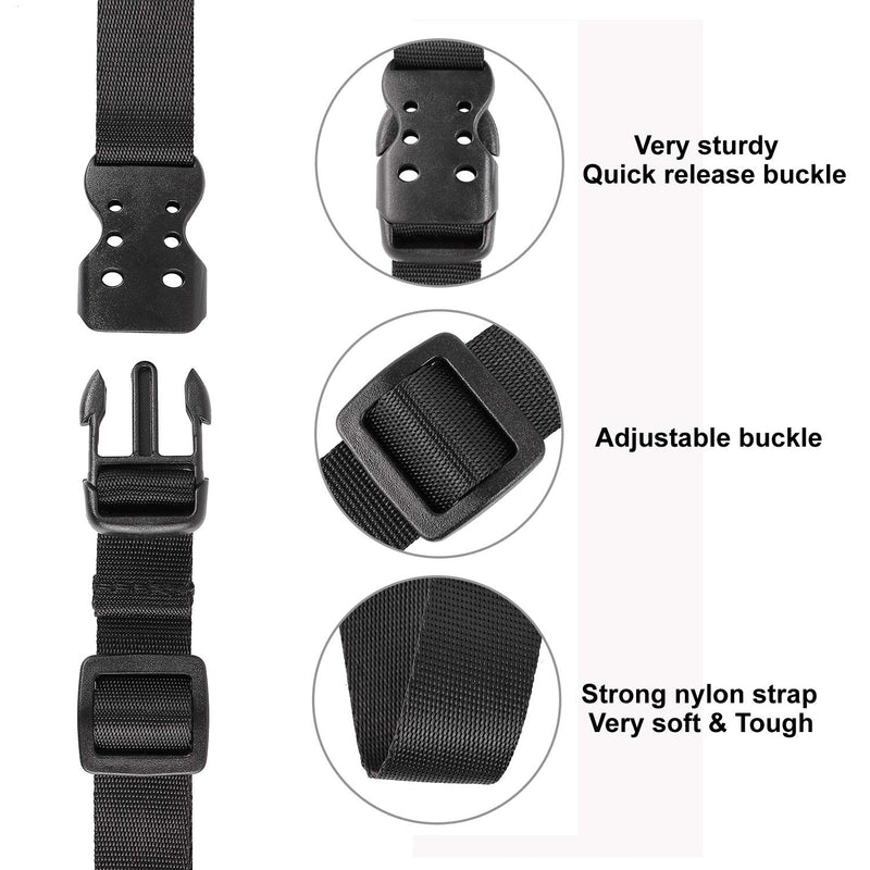 [Australia - AusPower] - Ayaport Utility Straps with Buckle 40" Quick-Release Adjustable Nylon Straps Black 4 Pack 0.75"x40" 
