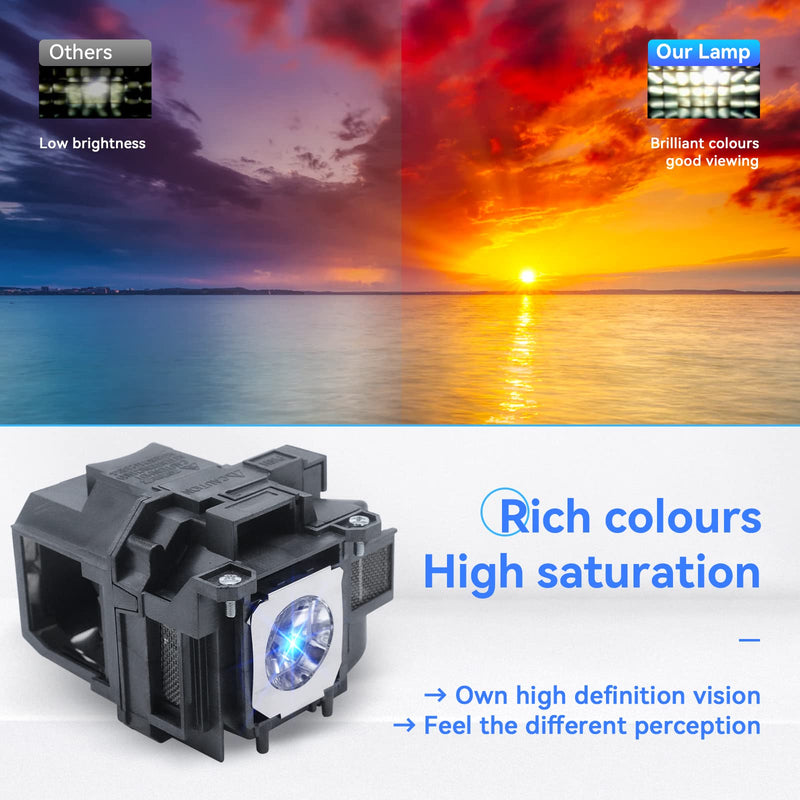 [Australia - AusPower] - ZMSTLAMP for Epson ELPLP78 PowerLite 600 2000 2030 2040 2045 730HD 725HD EX3220 EX5220 EX5230 EX6220 EX7220 EX7230 EX7235 1222 1262W 1263W 955W 99W W17 X17 VS230 VS330 Replacement Projector Lamp Black 