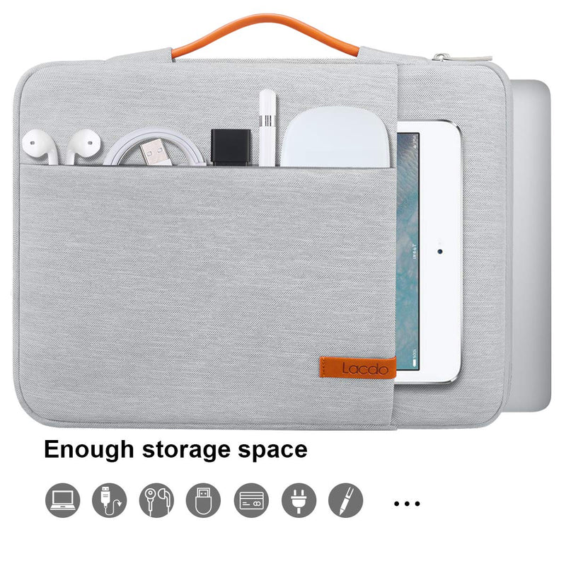 [Australia - AusPower] - Lacdo 360° Protective Laptop Sleeve Case for 15 inch New MacBook Air M2 2023 A2941, 15 inch MacBook Pro A1990 A1707, Dell XPS 15 Plus 2022-2020 Computer Bag, Shockproof, Water-Resistant, Gray New MacBook Air 15 Inch 