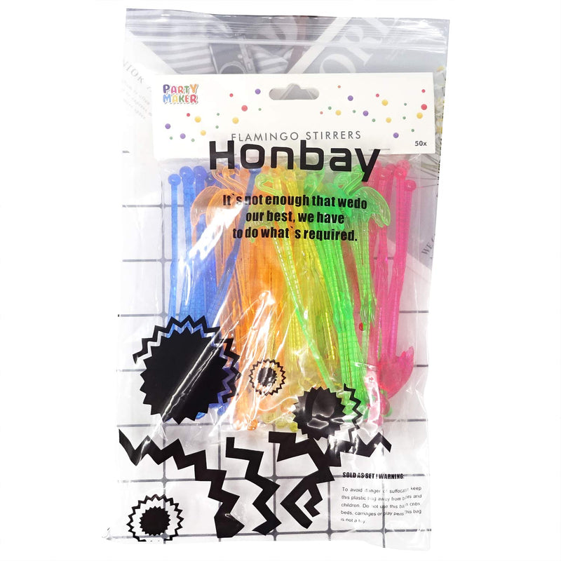 [Australia - AusPower] - Honbay 50PCS Fun Swizzle Sticks Tropical Flamingo Shaped Cocktail Ice Drink Stirrers 