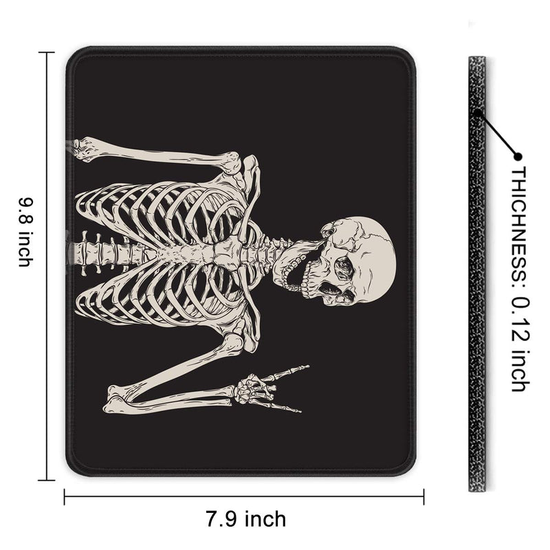 [Australia - AusPower] - Auhoahsil Mouse Pad, Funny Skull Design Anti-Slip Rubber Mousepad with Durable Stitched Edge for Gaming Office Laptop Computer Men Women Kids, Cute Custom Pattern, 9.8 x 7.9 in, Smile Skull Love You 