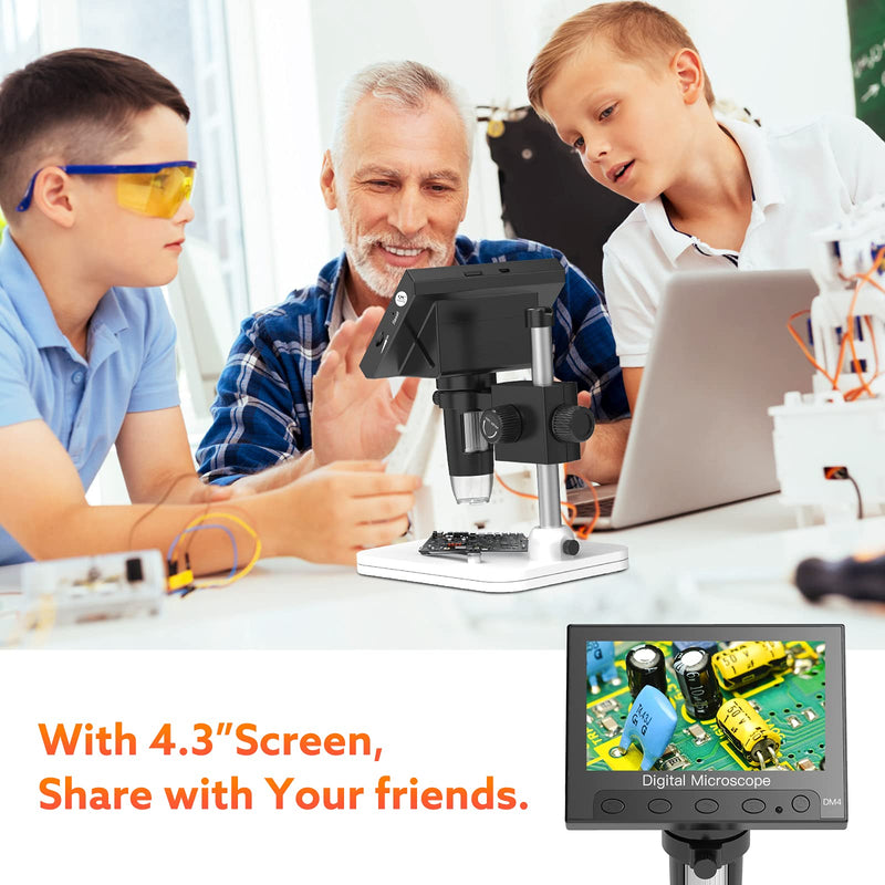[Australia - AusPower] - Coin Microscope, Elikliv 4.3" LCD Digital Microscope 1000x, USB Coin Microscope for Error Coins with Lights for Kids Adults, PC View, Windows Compatible 