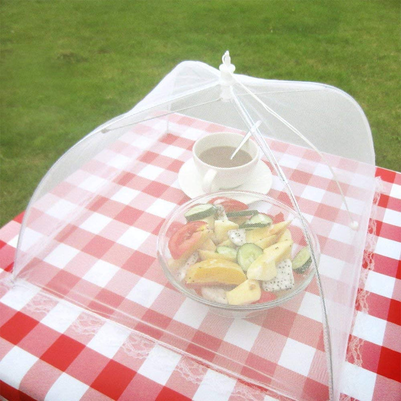 [Australia - AusPower] - (6 Pack) ESFUN Food Net Covers for Outside, 17"x 17" Large Outdoor Food Cover Mesh Screen Tents Umbrella Fly Food Covers for Picnics, Parties, BBQ, Camping, Reusable and Collapsible White(6 Pack) 