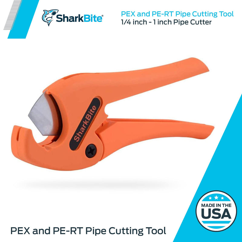 [Australia - AusPower] - SharkBite U701 PEX Tubing Cutter, For 1/4 Inch, 3/8 Inch, 1/2 Inch, 3/4 Inch, and 1 Inch Pipes 1 Pack 