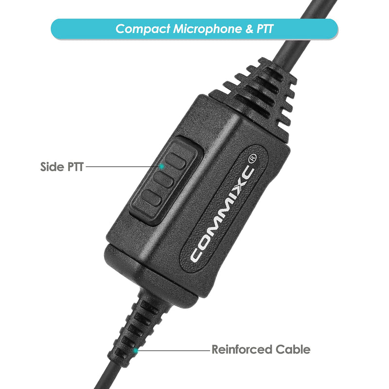 [Australia - AusPower] - COMMIXC (2 Pack) Walkie Talkie Earpiece, 1-Pin 2.5mm Walkie Talkie Headset with PTT Mic, Compatible with Motorola Talkabout Two-Way Radios 