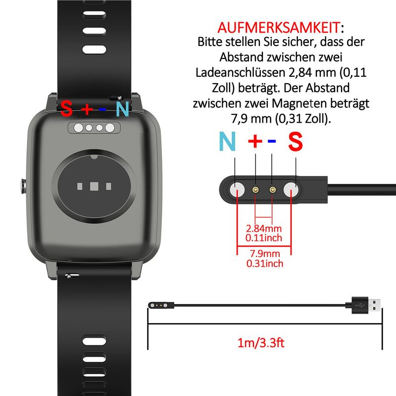 [Australia - AusPower] - Bicmice Usb Charger Cable Compatible with Yamay Sw021 Willful Sw023 Sw025 Letsfit Id205l Letscom Id205g Id205s Id206 Id205u Id216 Smartwatch Umidigi Uwatch 3s 3 2 2s Urun Magnetic Charging Power Cable 