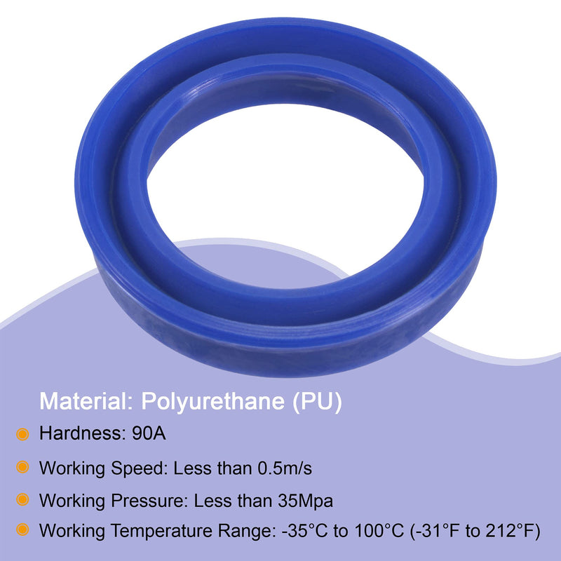 [Australia - AusPower] - MECCANIXITY UN Radial Shaft Seal 25mm ID x 35mm OD x 7mm Width PU Oil Seal, Blue Pack of 2 25x35x7mm 