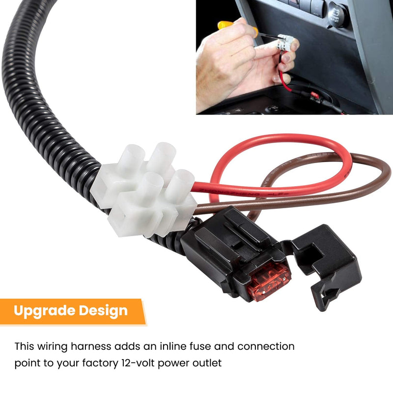 [Australia - AusPower] - 12 Volt Power Adapter for 1999-2018 Jeep Wrangler JK JKU TJ Unlimited & for 2018-2020 Jeep Wrangler JL & Gladiator JT 