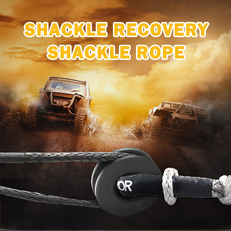 [Australia - AusPower] - Robbor Soft Shackle 1/2" x 22 inch 56,000 LBS Break Strength, Heavy-Duty Synthetic Road Recovery Soft Shackle Rope with Protective Sleeve Off-Road Towing, ATV, 4x4, Truck, High-Performance Shackle 