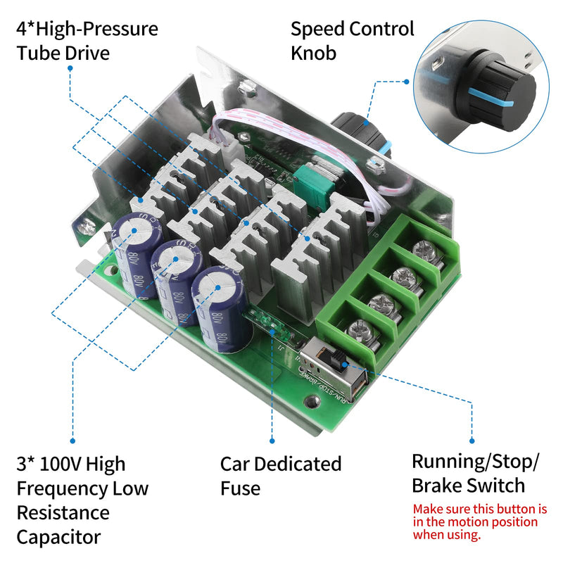 [Australia - AusPower] - DC Motor Speed Controller PWM Controller, Enmja 7-70V 30A Adjustable PWM Motor Speed Regulator 12V 24V 36V 48V 