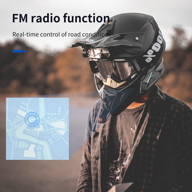 [Australia - AusPower] - Motorcycle Wireless Headset FM Radio/Waterproof Outdoor Headset, Support for External walkie-talkies. 