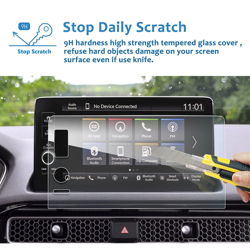 [Australia - AusPower] - LFOTPP Glass Screen Protector for 2022 H*onda Civic 9 Inch Tempered Glass Navigation 9H Hardness Car Infotainment Stereo Display Center Touchscreen Protective Film 9-Inch 