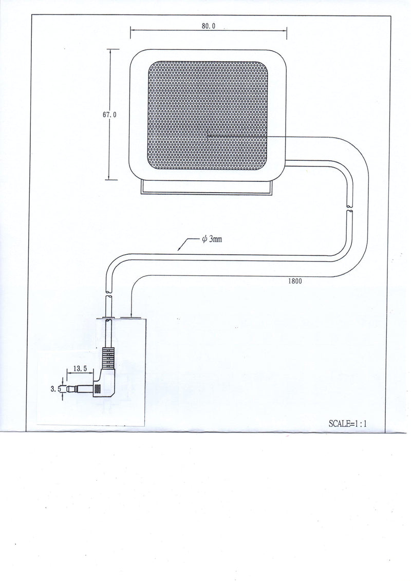 [Australia - AusPower] - Anteenna TW-02 CB EXTENAL Speaker for Mobile Transceiver (Ham Radio/CB Radio) with Swivel Bracket 5W 1.8M Cable with 3.5mm Mono Plug 
