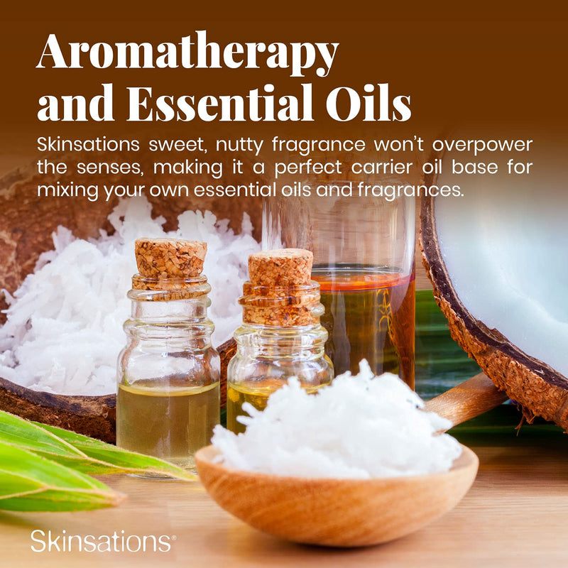 [Australia - AusPower] - Skinsations - Natural Massage & Body Oil - Unscented 16oz | Relaxing, Sore Muscle Aromatherapy, Edible Sweet Almond Blend with Fractionated Coconut, Grapeseed, Jojoba Oils, Soothes Dry, Sensitive Skin 16 Fl Oz (Pack of 1) 