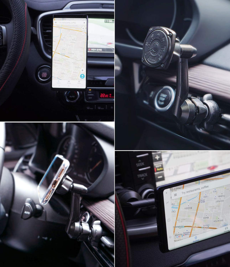 [Australia - AusPower] - Ringke Power Clip Wing Magnetic Car Mount Phone Holder Premium Air Vent Cradle 360° Rotation Long Reach Neck Cell Phone Automobile Cradles for Universal Smartphone 