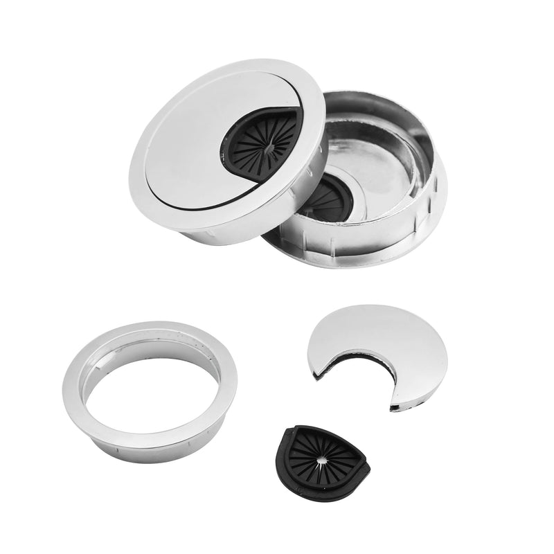 [Australia - AusPower] - AGOOBO 6 Pcs Metal Cable Grommet, 2 inch Zinc Alloy Desk Table Grommet Cable Cord Hole Cover for Home and Office, Fits 2 inch Hole (Silver) 