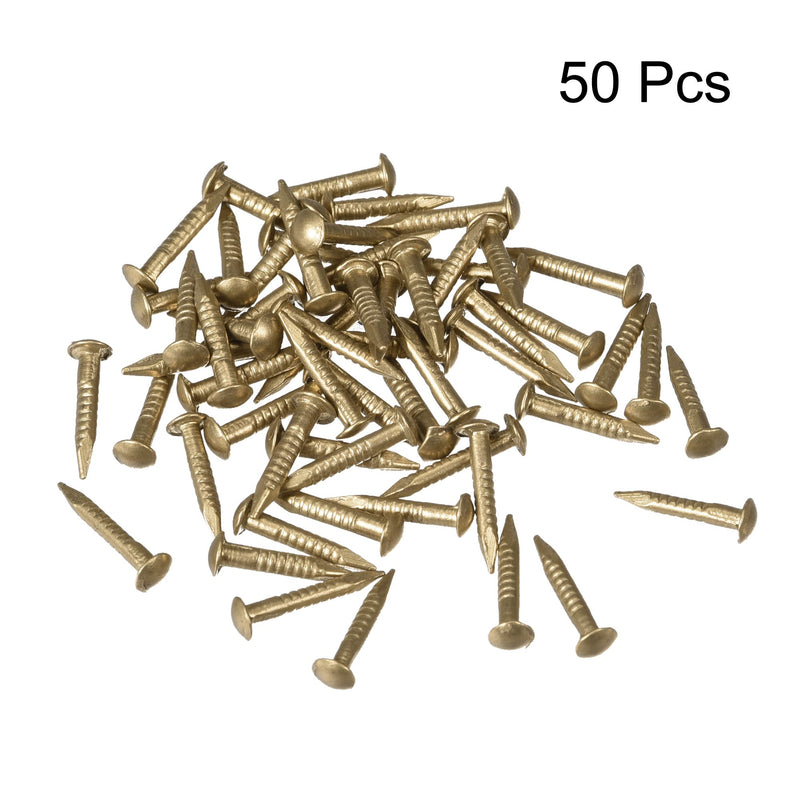 [Australia - AusPower] - uxcell Small Tiny Brass Nails 1.2x8mm for DIY Decorative Pictures Wooden Boxes Household Accessories 50pcs 
