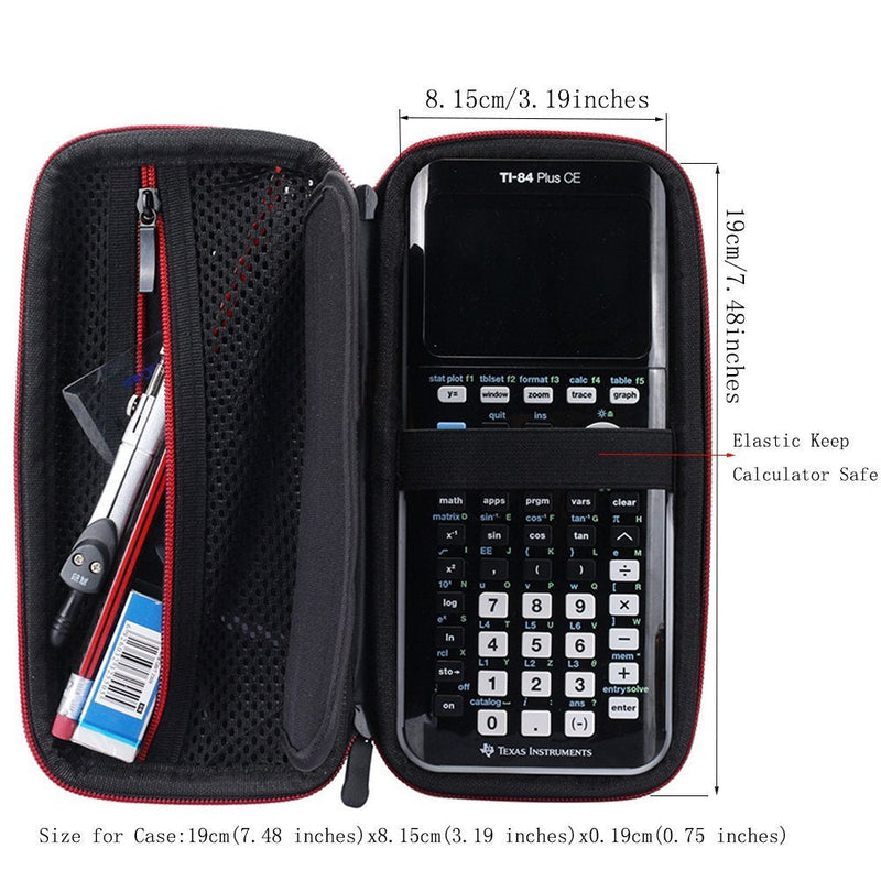 [Australia - AusPower] - Zaracle for Graphing Calculator Texas Instruments TI-84 / Plus CE Hard EVA Carry Case Handheld Storage Case Travel Bag Protective Pouch Box (Black) Black 