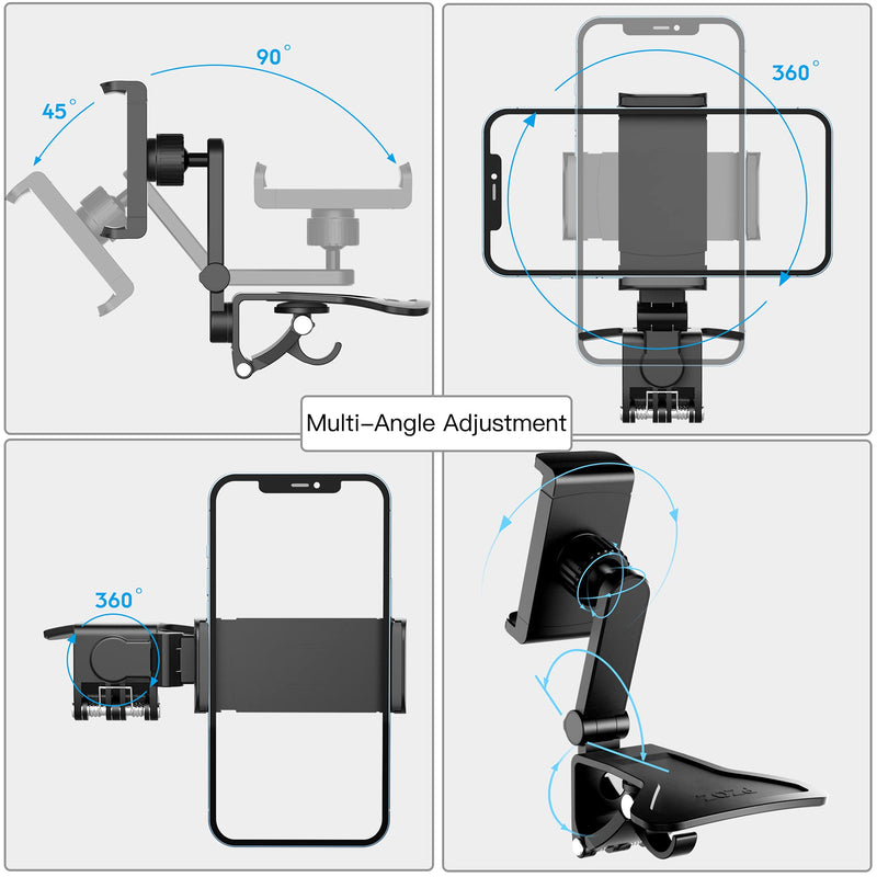 [Australia - AusPower] - PZOZ Car Phone Holder Mount, Multi-Axis Rotation Cell Phone Mount for Car Dashboard Clip Mount Stand Compatible for iPhone 11/ 12/ 13 Pro Max Mini XS Max XR 8 8Plus 7 Samsung Galaxy S21 S20 FE 