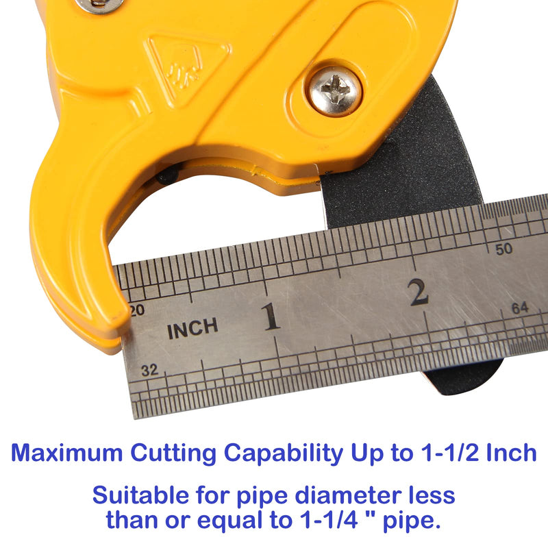 [Australia - AusPower] - DOMINOX 1 1/4'' Ratchet Type Pipe Cutter, Suitable for professional plumbers and DIY Home worker, Suitable for cutting Pex, PVC and PPR plastic hoses and Plumbing Pipe. 