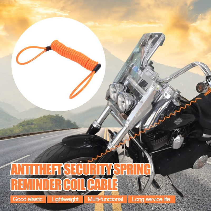 [Australia - AusPower] - VGEBY Motorcycle Bike Alarm Disc Lock Antitheft Security Spring Reminder Coil Cable (Color : Orange) 