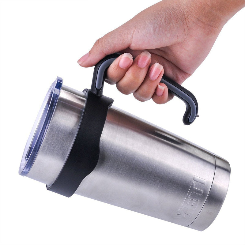 [Australia - AusPower] - Tumbler Handle for 20 oz Yeti Rambler Cooler Cup, Rtic Mug, Sic, Ozark Trail Grip and more (20 Oz, Black) 1 Count (Pack of 1) 