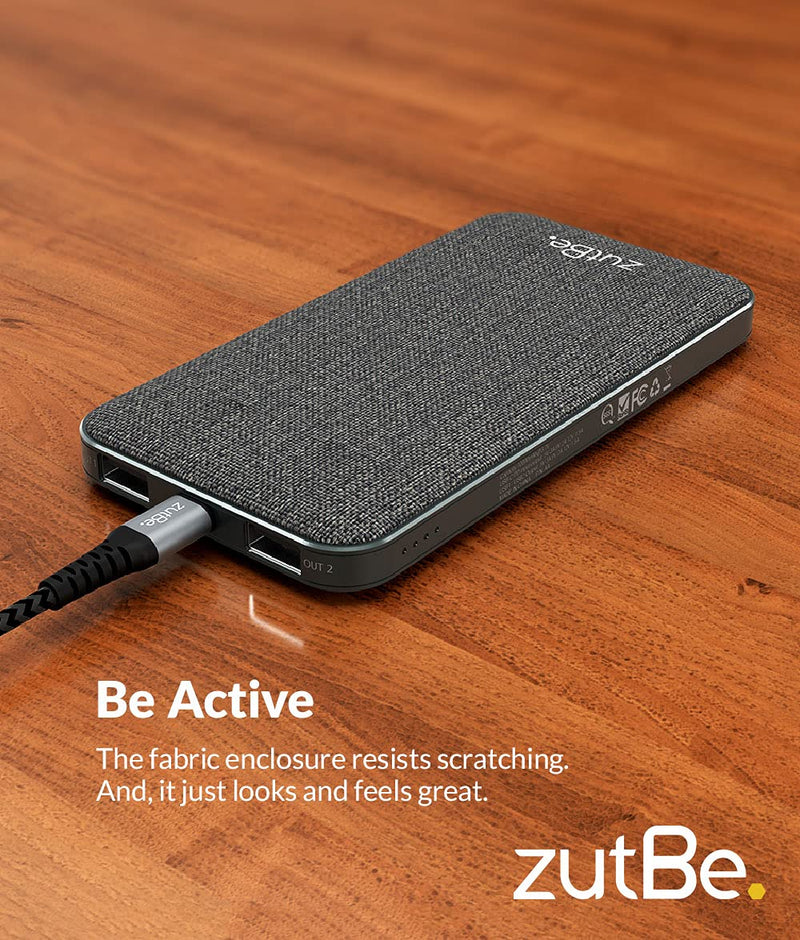 [Australia - AusPower] - zutBe PowerTrip 10000mAh Portable Charger, with 1 USB-C, 2 USB-A Ports and 18W of Power Delivery PD, Charge Any iPhone 13/12/11/X, Samsung Galaxy, iPad, Pixel, Switch and More (Charger Not Included) 