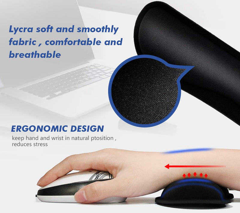 [Australia - AusPower] - Mouse Wrist Rest Pad 17" Keyboard Wrist Rest Support Bar Memory Foam Set for Easy Typing Wrist Pain Relief Ergonomic Design Durable Lightweight Anti-Skid Wrist Cushion for Office/Gaming/PC/Laptop/Mac 