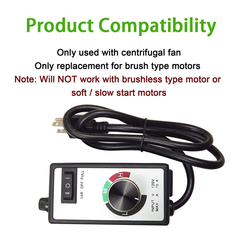 [Australia - AusPower] - ALL-CARB Router Fan Electric Motor Rheostat Variable Speed Controller AC 1500W / 120V / 15A 