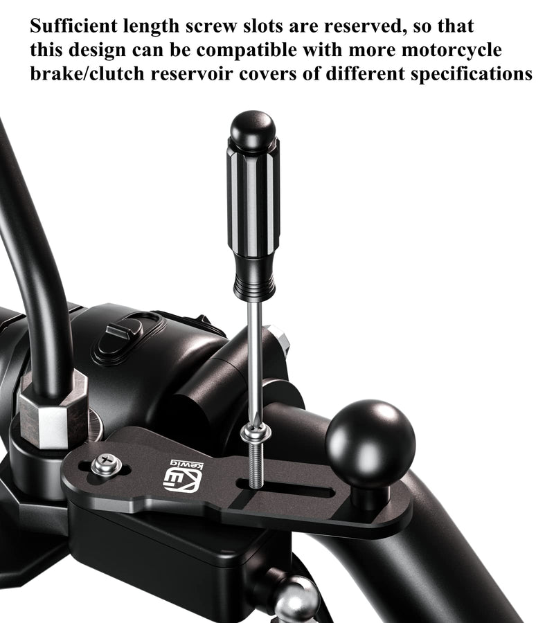 [Australia - AusPower] - BRCOVAN Aluminum Alloy Mount Base with 1'' TPU Ball for Motorcycle Brake/Clutch Reservoir Cover Compatible with RAM Mounts B Size 1 Inch Ball Double Socket Arm 