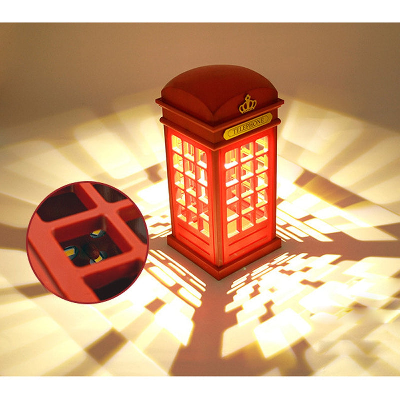 [Australia - AusPower] - Vintage London Telephone Booth Designed USB Charging LED Night Lamp Touch Sensor Table Desk Light for Bedroom Students Dormitory Illumination Home Bar Decoration Novelty Birthday Adjustable Brightness 