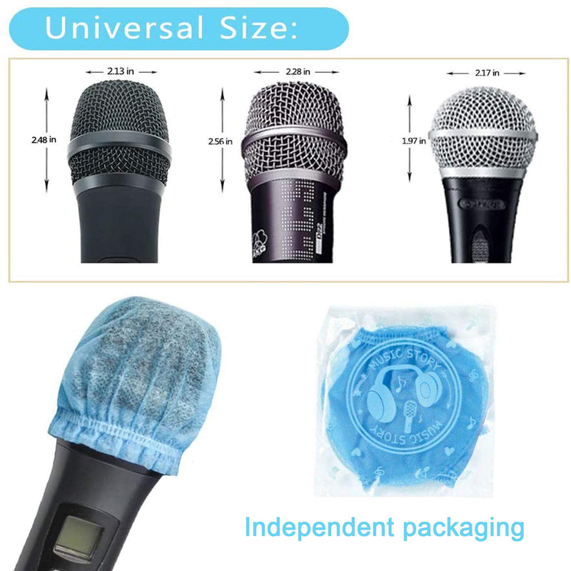 [Australia - AusPower] - 400 PCS (200 Pack) TENGYES Microphone Hygiene Covers Disposable Non-woven Handheld Mic Mike Cover Windscreen Protective Cap for KTV Karaoke Recording Room Stage Performance 