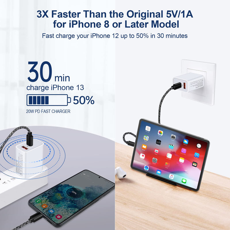 [Australia - AusPower] - 20W USB C Charger Block,USB C Wall Charging Plug in US Outlet Phone Charging Block, Fast Charging Wall Block Compatible for iPhone 13 Pro 12 Pro Max 13 Mini, Samsung A01 A11 A12 A20 A21A22 A32 A4 